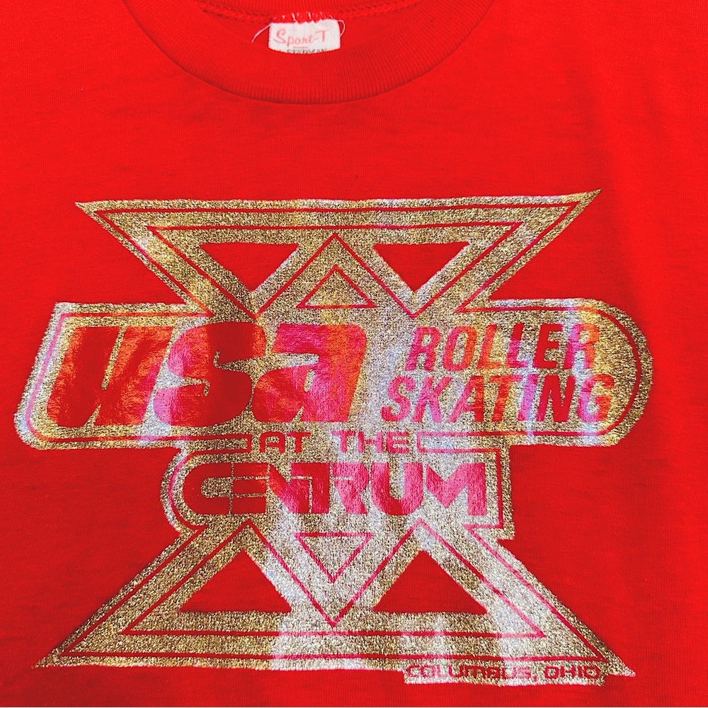 RARE VINTAGE Glitter Logo T, USA Roller Skating at the Centrum